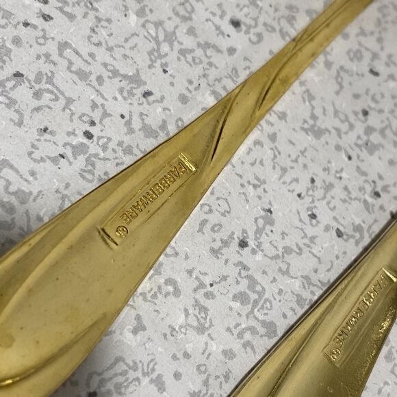 Vintage 90s Farberware Flatware Nicole Gold Electroplate 55 Pcs service for 10 - Picture 6 of 9